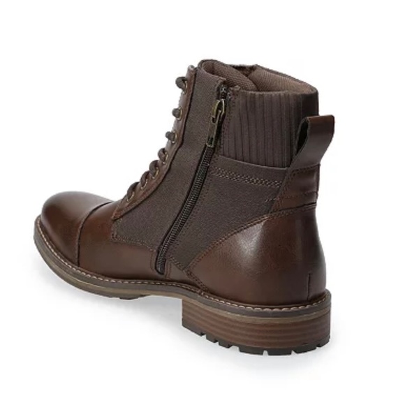 Sonoma Simon Ankle Boots Men's Size 11 Brown Lace Up Side Zipper - Picture 3 of 4